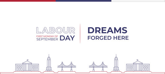 Fototapeta premium Labor Day Banner Design with Tagline