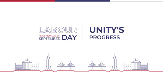 Fototapeta premium Labor Day Banner Design with Tagline