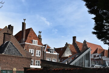 Traditional Roofs of houses in Middelburg Netherlands