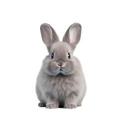 Baby rabbit on transparent background with empty space