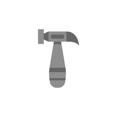 hammer icon. flat, simple, grey. used for symbol, icon, sign, logo