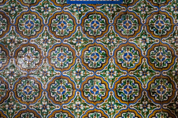 Ceramic azulejos in Casa de Pilatos, Seville, Andalusia, spain