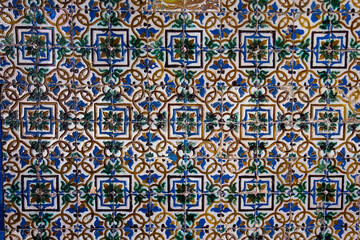 Ceramic azulejos in Casa de Pilatos, Seville, Andalusia, spain