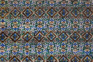 Ceramic azulejos in Casa de Pilatos, Seville, Andalusia, spain