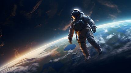 Cosmic Exploration: Astronaut Embarking on Celestial Journey