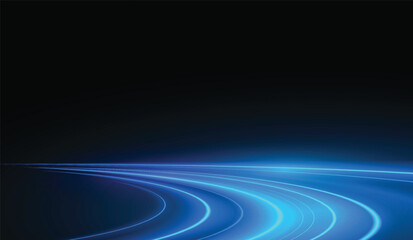 Modern abstract high-speed  light motion effect on black background. vector illustration.