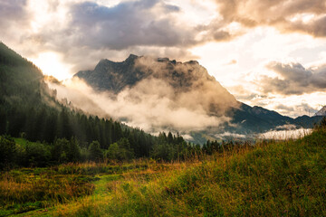 Zugspitze, Berge, Berglandschaft, Lermoos, Österreich, Alpen, Berge, Natur
