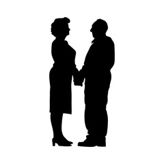 Vector illustration. Silhouette of a man and a woman. Couple in love.