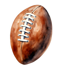 Watercolor American Football Rugby Ball