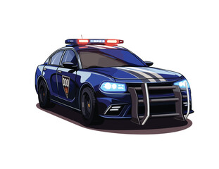 Police car. Police vehicle vector illustration