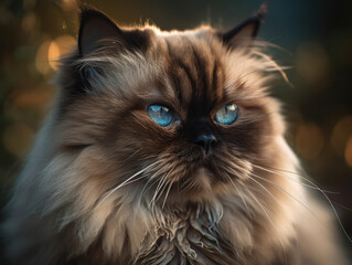 Himalayan Сat portrait close up created with Generative AI technology