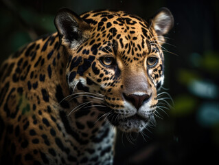 Jaguar portrait close up created with Generative AI technology