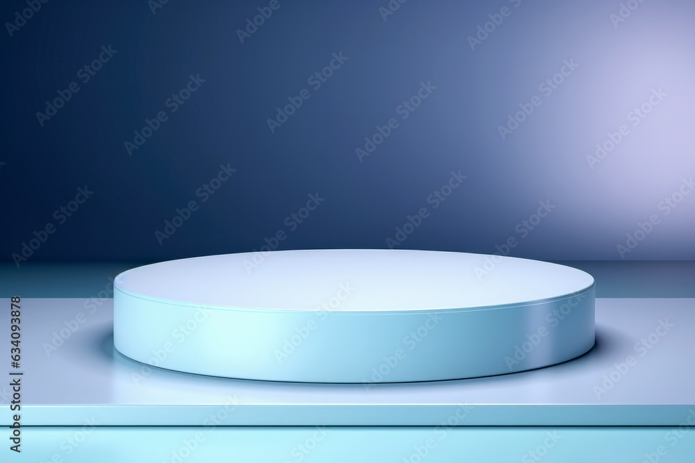 Aufkleber this podium is specifically designed to showcase products with a combination of light blue on the po