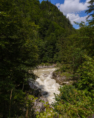 Fototapeta na wymiar raging river through Lammerklamm, Austria 2023.