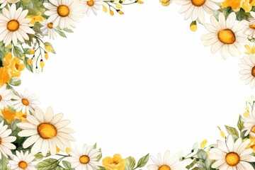 Obraz premium Watercolor chamomile frame