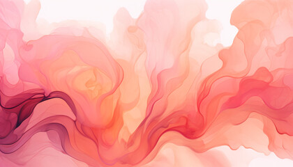 Fototapeta na wymiar mesmerizing abstract liquid ink flow swirls, gradients, background pattern, red, pink and orange