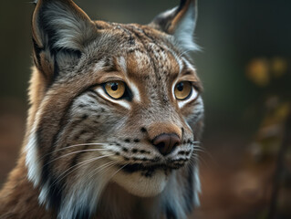Lynx portrait close up created with Generative AI technology