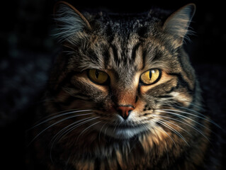 Manx Сat portrait close up created with Generative AI technology