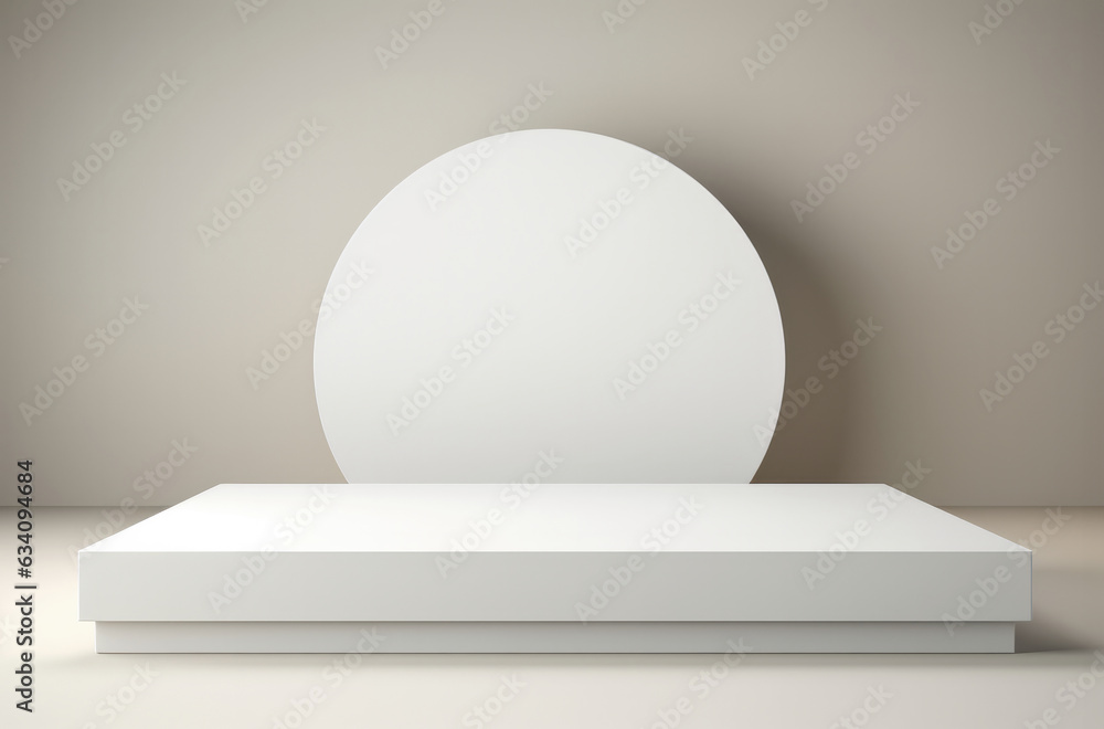 Poster White color that envelops the entire podium and background makes this template perfect for showcasing various products with its minimalist display and abstract design.