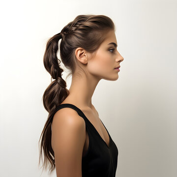 Braided Elegance: Profile of a Young Woman