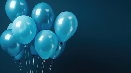 blue balloons on a blue background.copy space. 