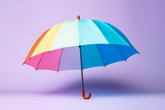 An umbrella with a pastel colored background