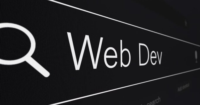 Web development. Typing search query into web browser