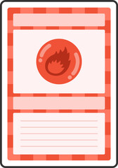 トレーディングカードの、炎属性のカード（フチあり）のイラスト