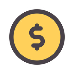 dollar flat line icon