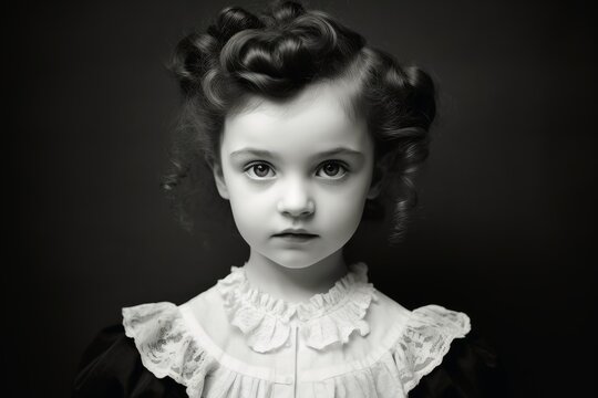 Portrait of a little princess girl with a prissy look.