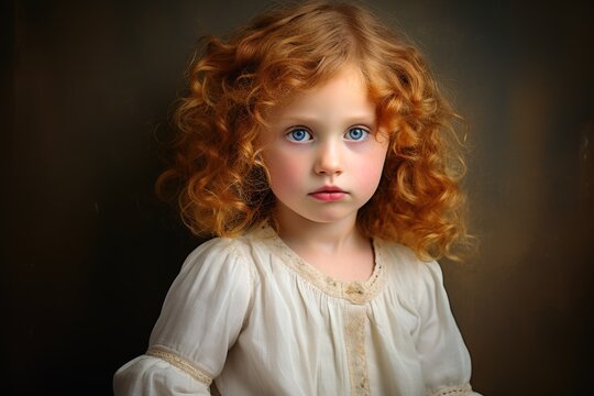 Portrait of a little princess girl with a prissy look.