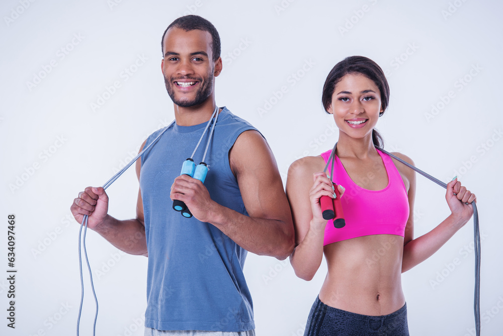 Wall mural Beautiful sports couple