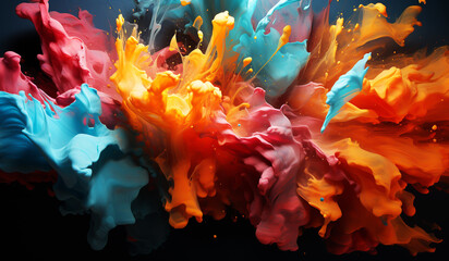 Vibrant explosion of colors. AI generated