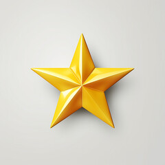 Obraz premium Star icon in 3d style isolated on white background. Illustration plastic volumetric yellow star, made by ai