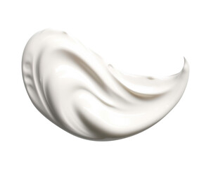 White cosmetic cream swipe isolated on white background. Make up foundation smudge. BB, CC cream smear texture