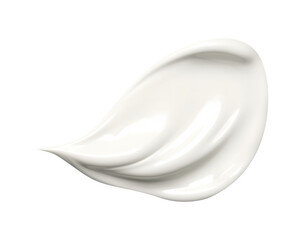 White cosmetic cream swipe isolated on white background. Make up foundation smudge. BB, CC cream smear texture