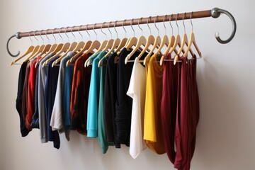 hangers with various clothing options