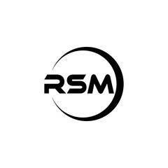 RSM letter logo design with white background in illustrator, cube logo, vector logo, modern alphabet font overlap style. calligraphy designs for logo, Poster, Invitation, etc.