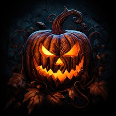 Halloween,Scary halloween pumpkin,Jack O' Lanterns,Spooky orange pumpkins for Halloween, Halloween pumpkin smile and scary eyes for party night