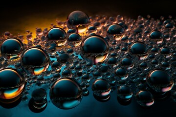 A visual depiction of bubbles and water droplets. Generative AI