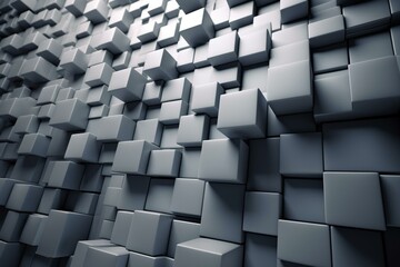 Gray abstract backdrop with rectangular blocks. Generative AI