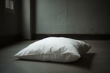 Fototapeta na wymiar A solitary white pillow. Generative AI