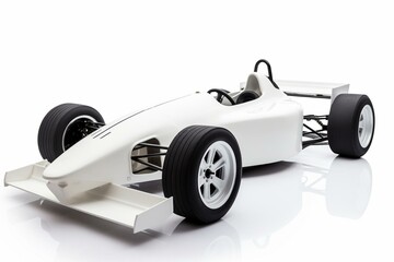 White racecar on a white background. Generative AI