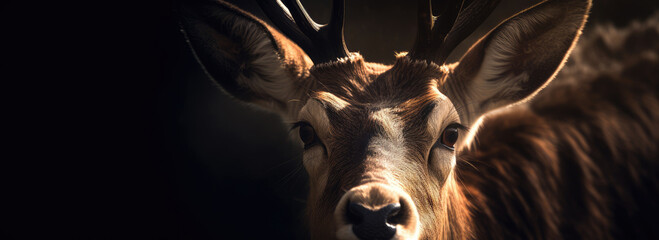 portrait of a deer with copyspace