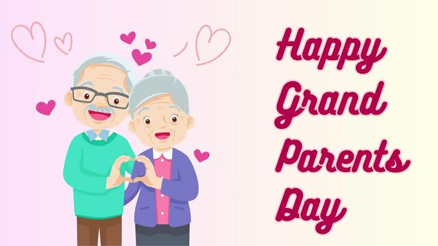 Happy Grandparents Day Motion Graphic Clip Animation Video, Animated for the Intro Clip Video Template.