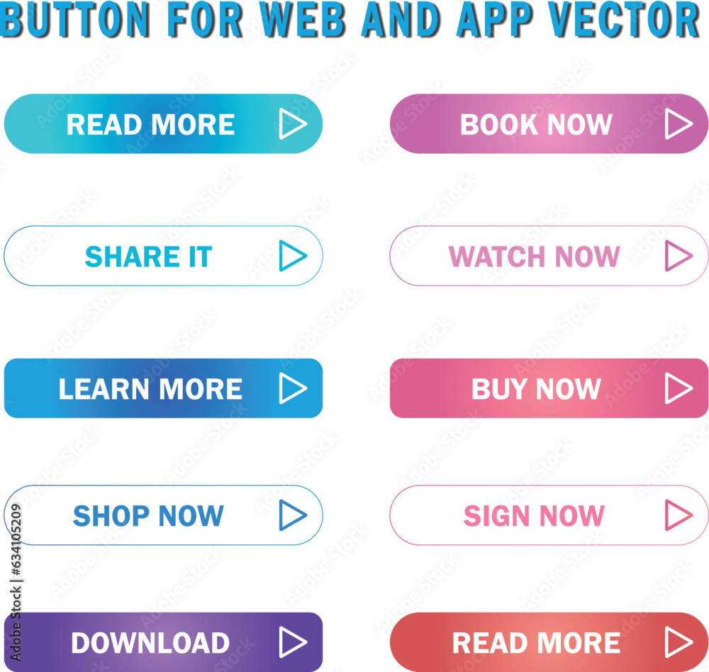 Wall mural cta web button collection