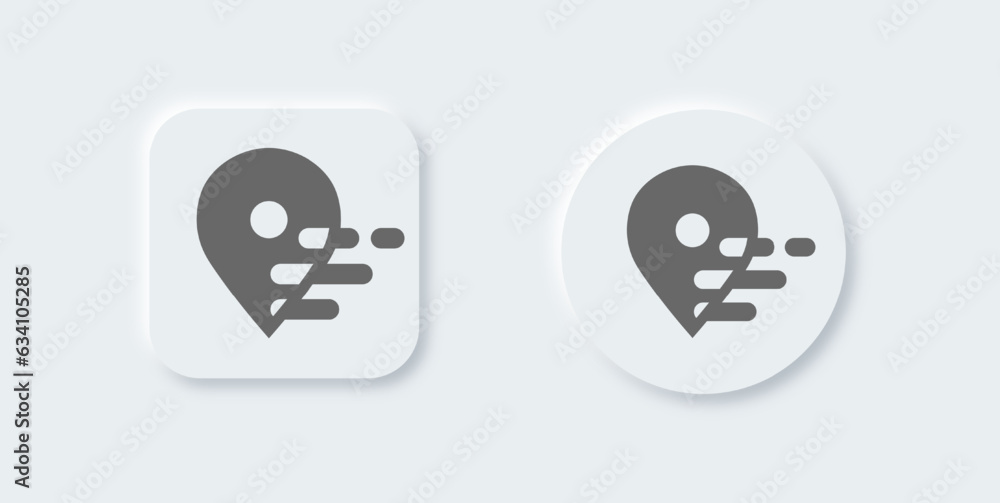 Poster location solid icon in neomorphic design style. pin pointer signs vector illustration.
