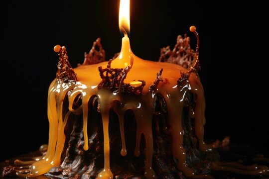 Premium Photo  Gothic candlestick with melting wax candles created with  generative ai