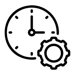 time management line icon