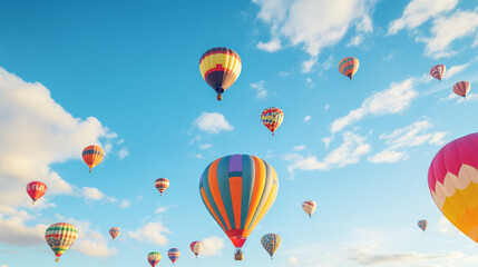 Obraz premium Colorful hot air balloons floating in the sky 